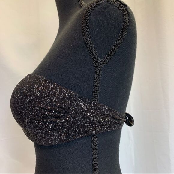 Sogno D’oro Black gold glitter bikini top size 44/US12 - Picture 4 of 10